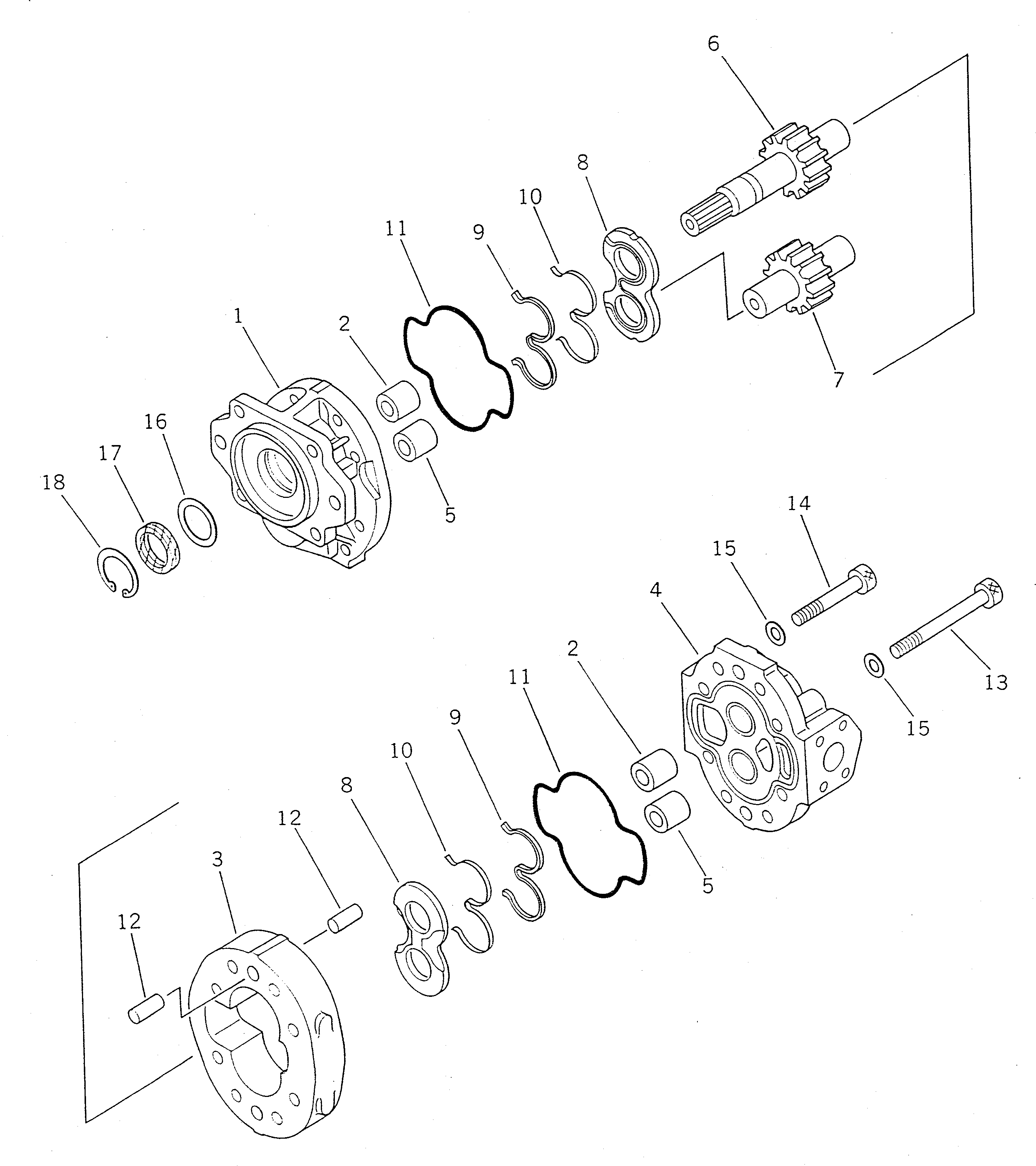 Wheel Loaders Komatsu / WA450-1 S/N 10001-UP (Overseas Version)(wa450-1c) / LOADER PUMP(180010 : 6001)