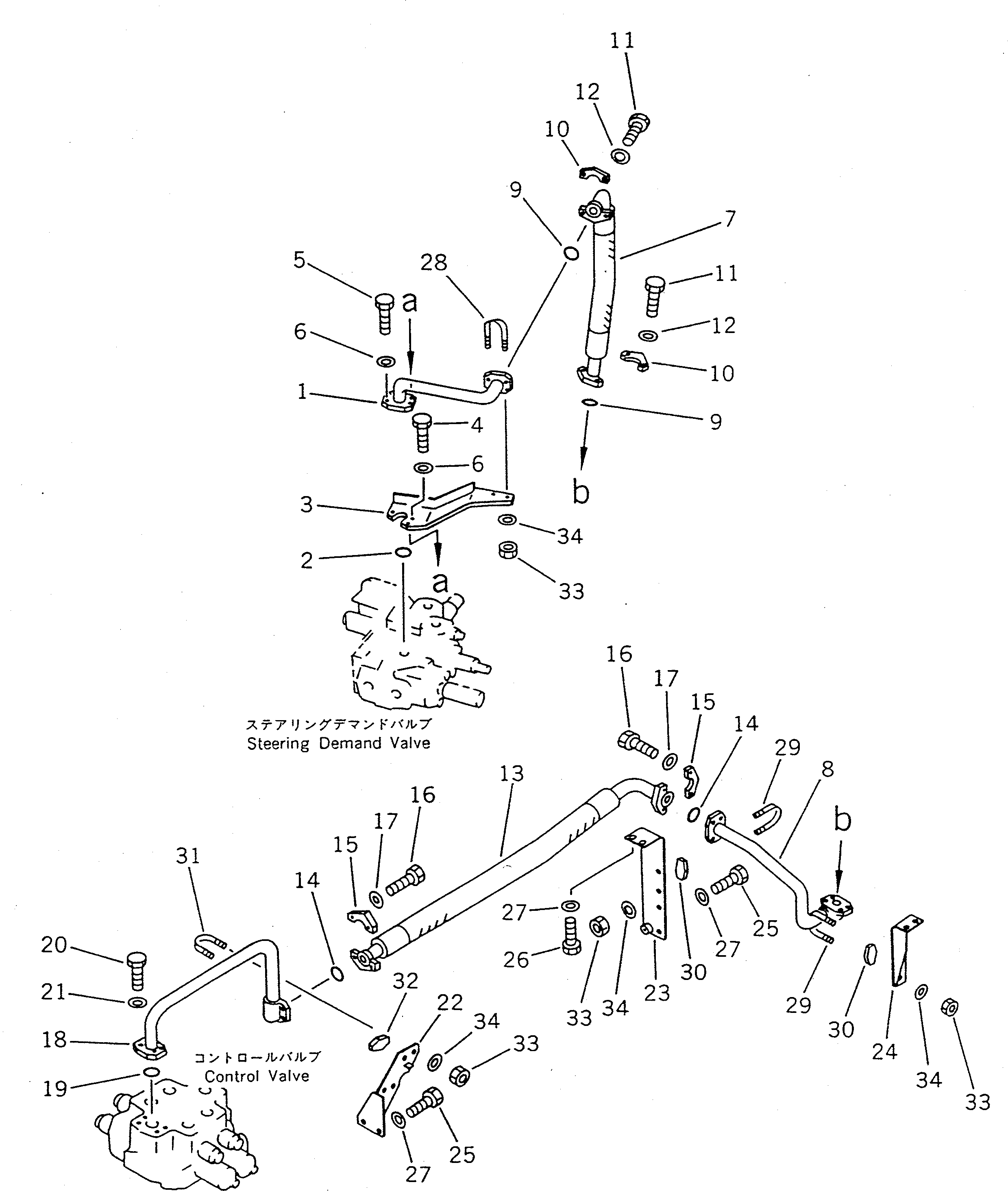 Wheel Loaders Komatsu / WA450-1 S/N 10001-UP (Overseas Version)(wa450-1c) / HYDRAULIC PIPING (PUMP TO VALVE) (2/2)(#10001-10796)(180300 : 6403)