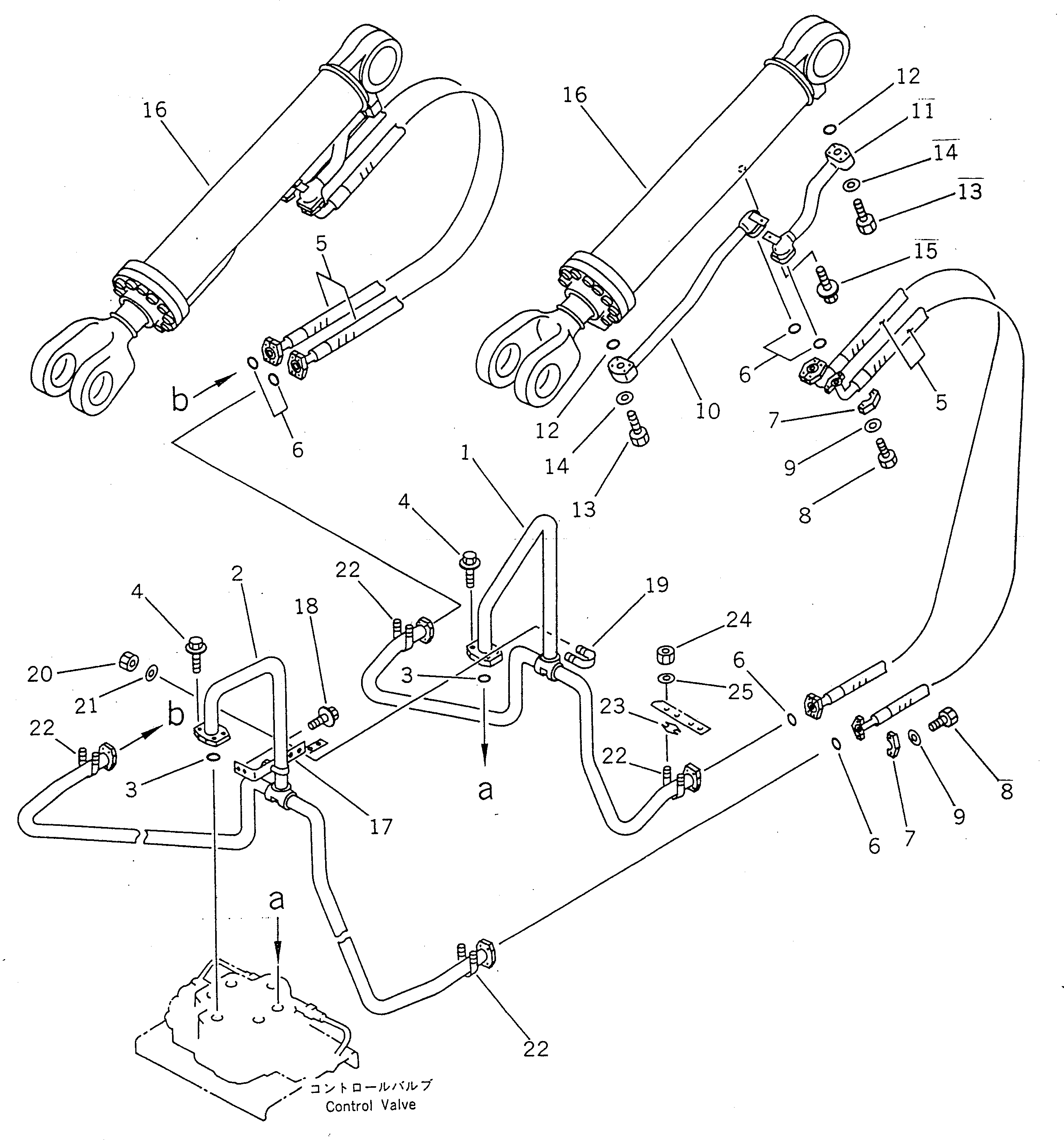 Wheel Loaders Komatsu / WA450-1 S/N 10001-UP (Overseas Version)(wa450-1c) / HYDRAULIC PIPING (LIFT CYLINDER LINE)(#20001-)(180370 : 6411A)