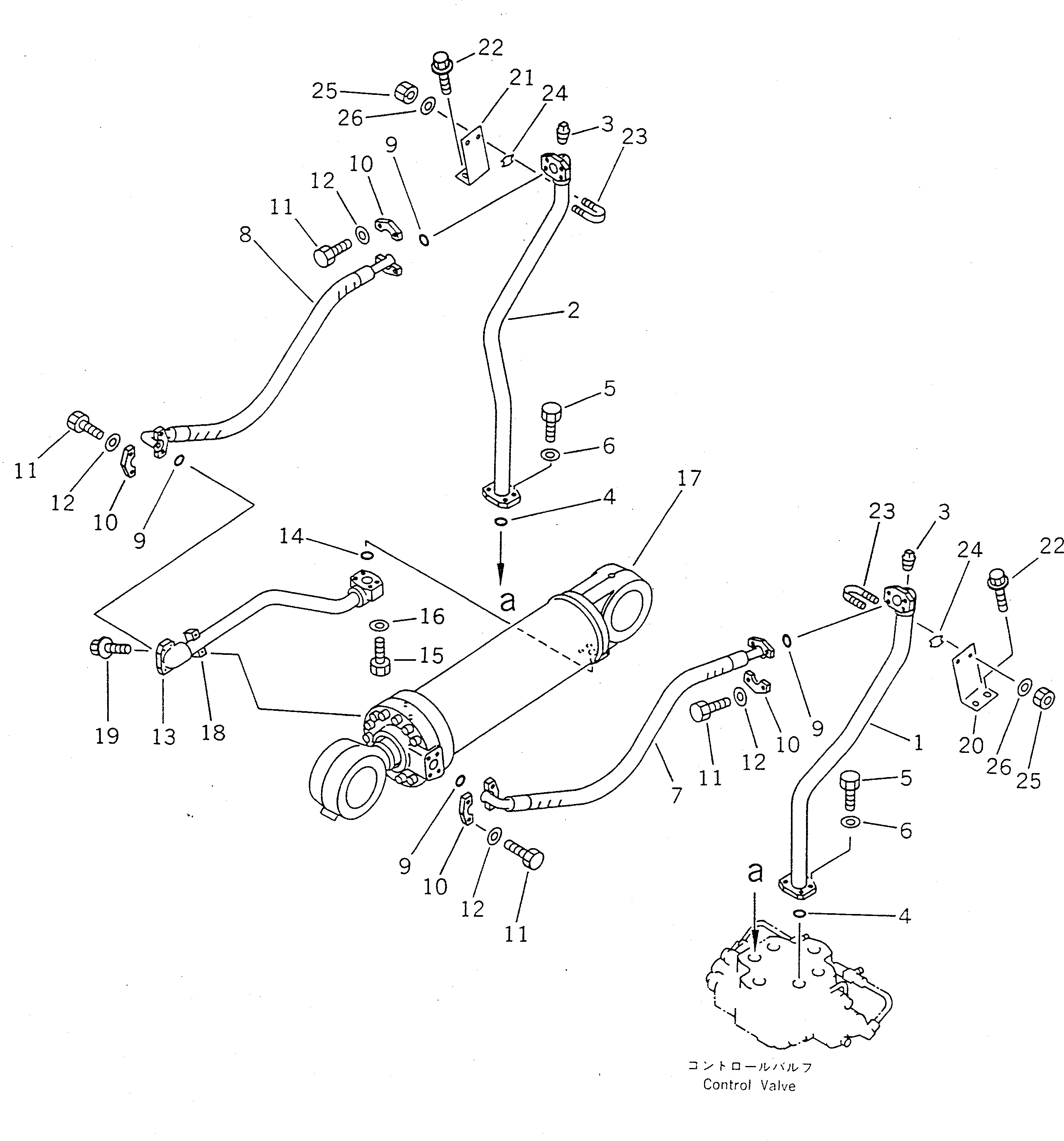 Wheel Loaders Komatsu / WA450-1 S/N 10001-UP (Overseas Version)(wa450-1c) / HYDRAULIC PIPING (DOMP CYLINDER LINE)(#20001-)(180390 : 6421A)