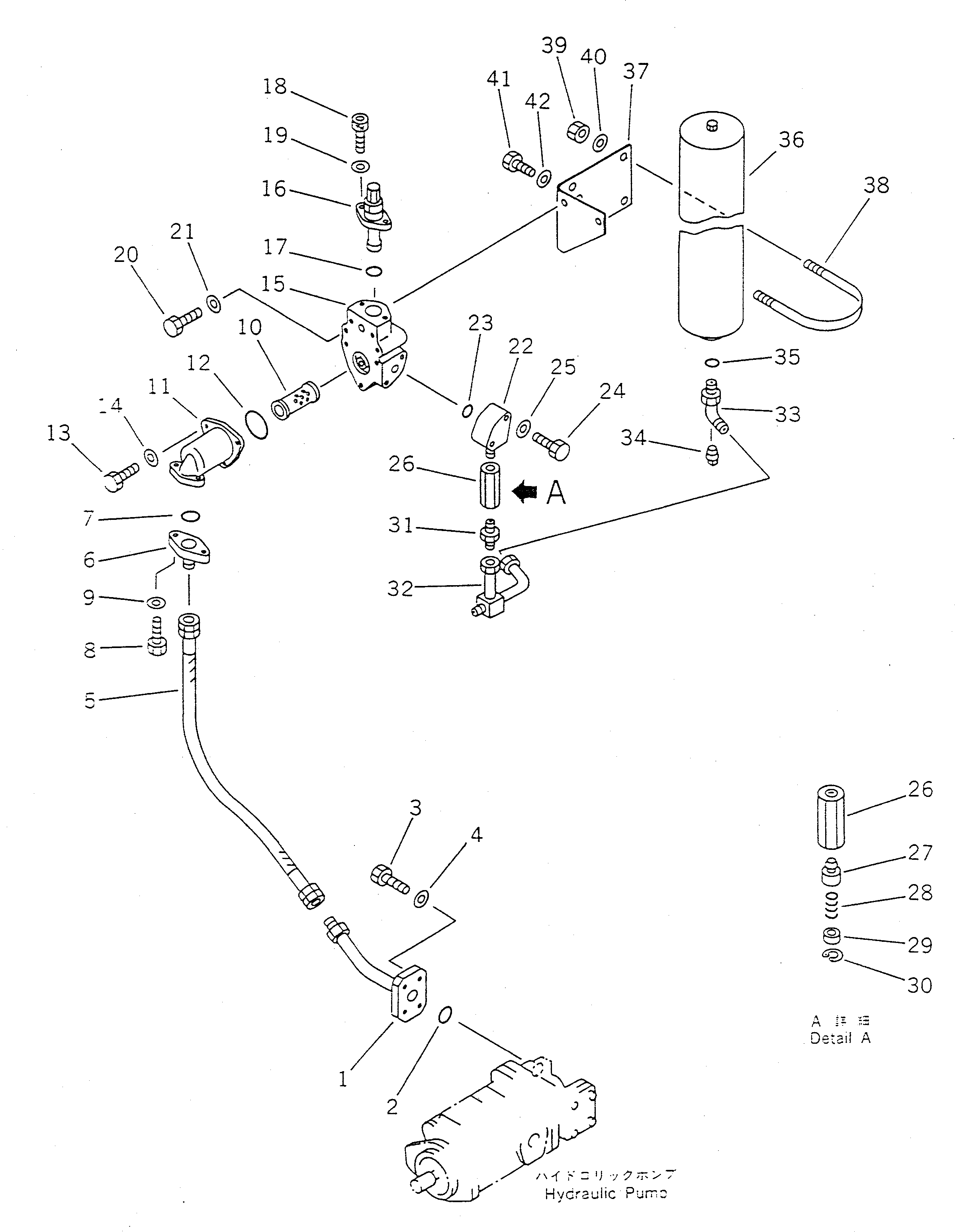 Wheel Loaders Komatsu / WA450-1 S/N 10001-UP (Overseas Version)(wa450-1c) / HYDRAULIC PIPING (P.O.C. VALVE LINE) (1/4)(#10001-19999)(180420 : 6451)