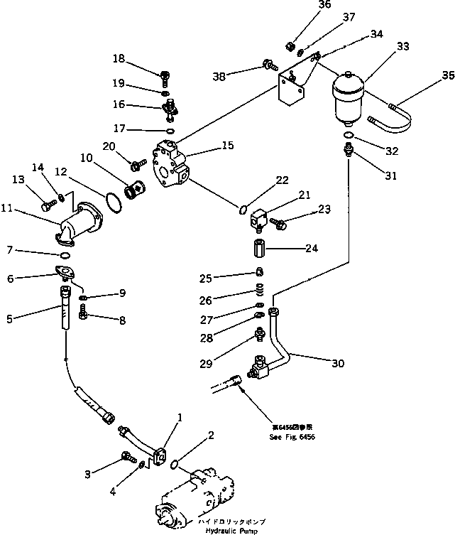 Wheel Loaders Komatsu / WA450-1 S/N 10001-UP (Overseas Version)(wa450-1c) / HYDRAULIC PIPING (P.P.C. VALVE LINE) (1/3)(#20001-)(180460 : 6455)