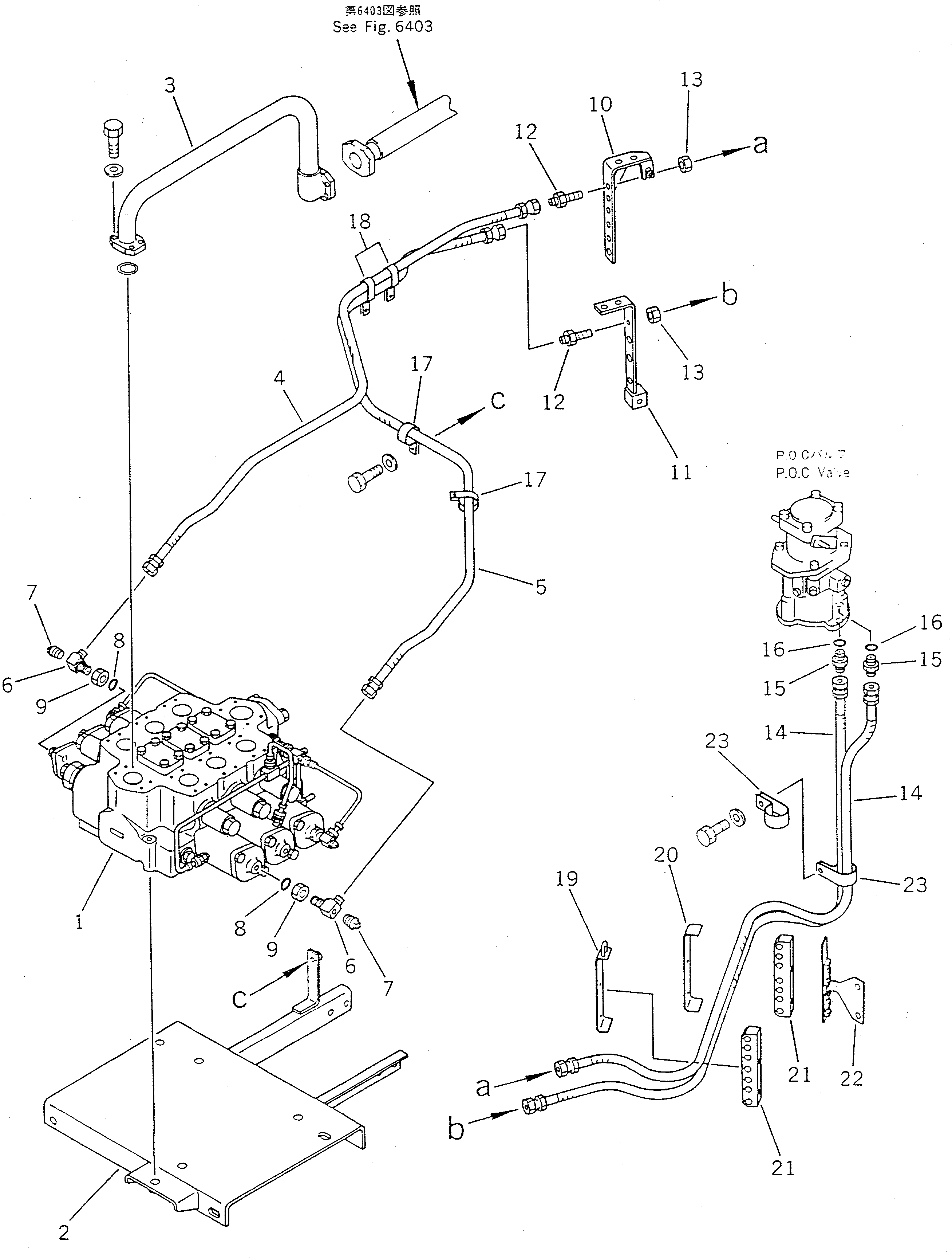 Wheel Loaders Komatsu / WA450-1 S/N 10001-UP (Overseas Version)(wa450-1c) / HYDRAULIC PIPING (FOR FRONT ATTACHMENT) (2/3)(#10001-19999)(180520 : 6472)