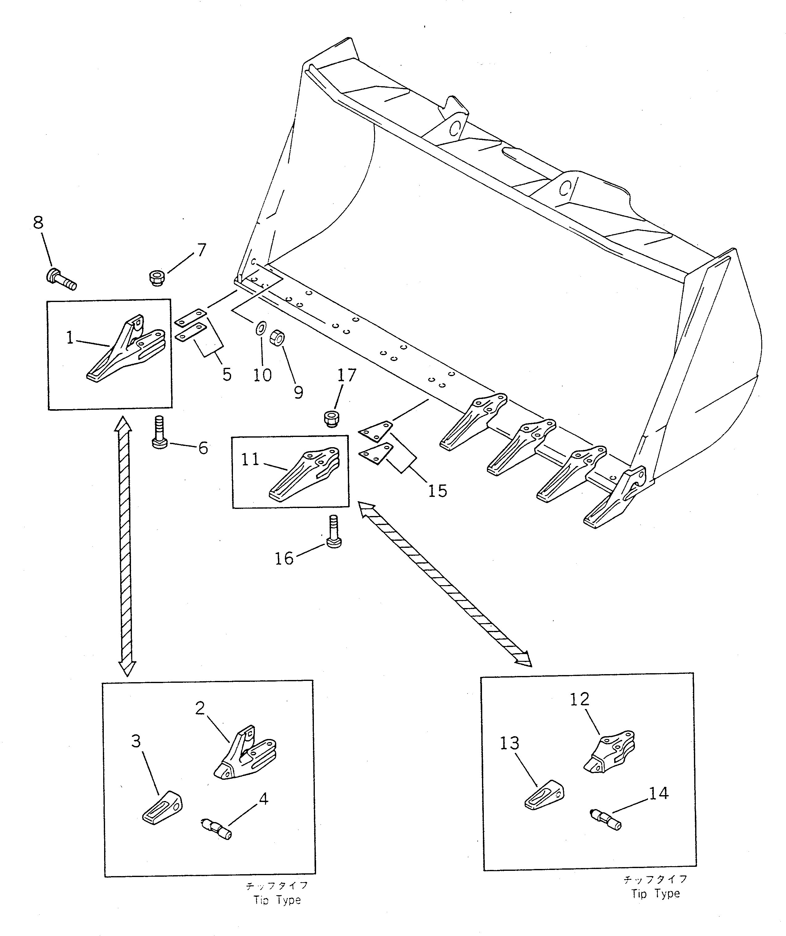 Wheel Loaders Komatsu / WA450-1 S/N 10001-UP (Overseas Version)(wa450-1c) / TOOTH(210120 : 7401)