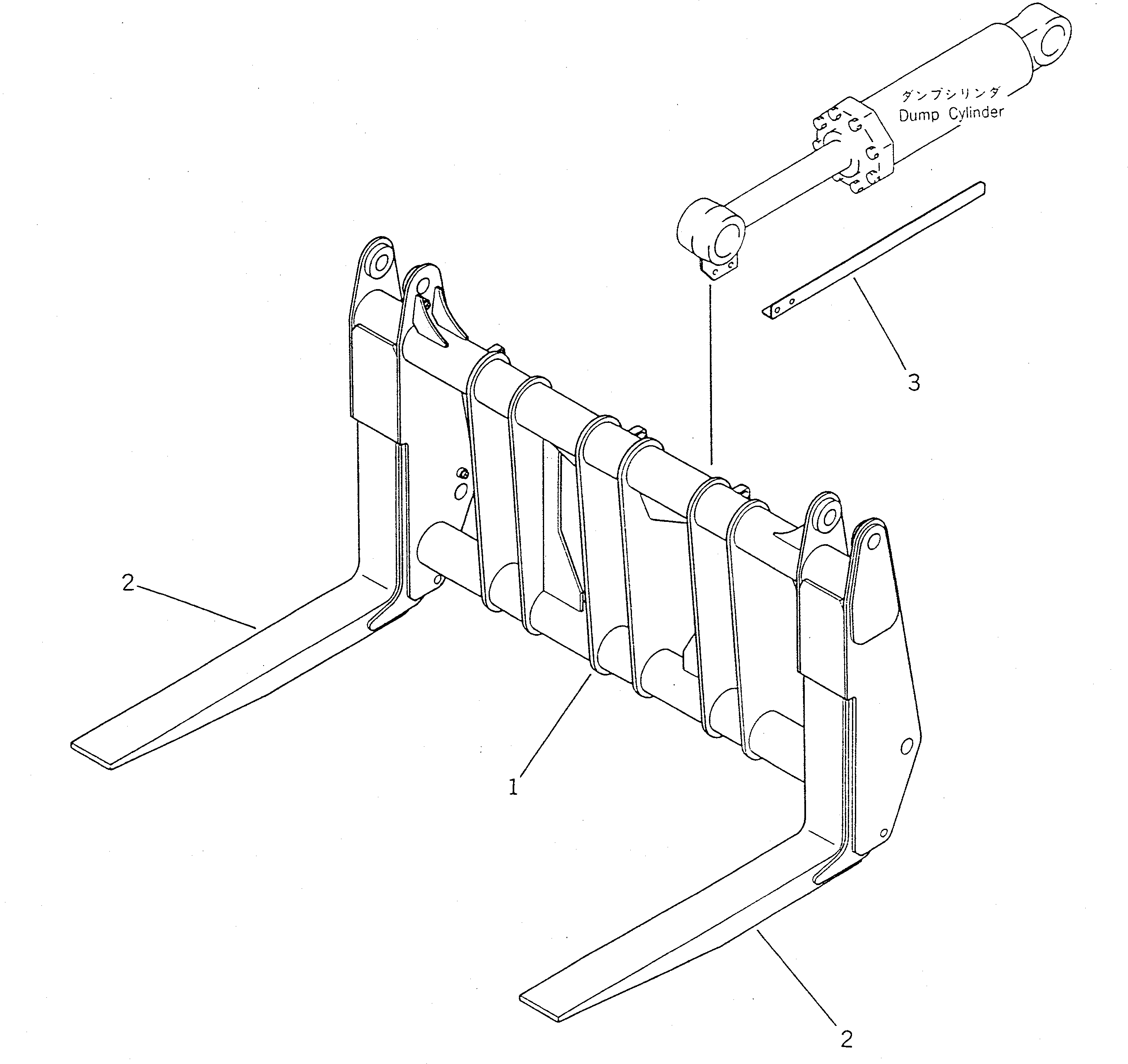 Wheel Loaders Komatsu / WA450-1 S/N 10001-UP (Overseas Version)(wa450-1c) / LOG LUMBER FORK(210160 : 7521)