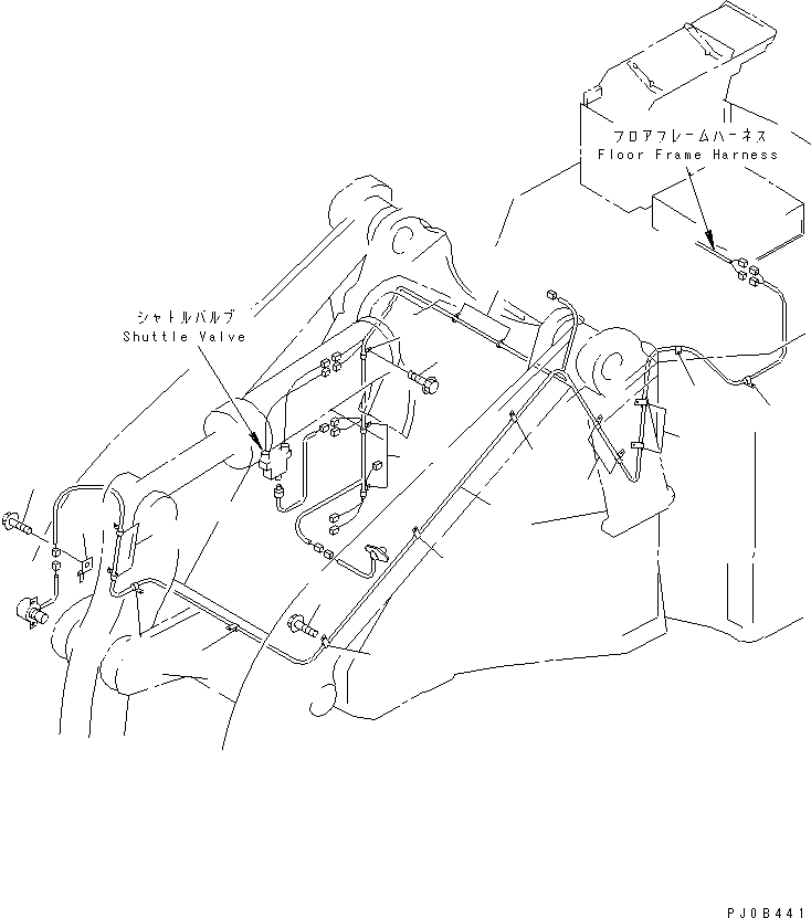 Wheel Loaders Komatsu / WA450-3A S/N 53001-UP(wa450-5r) / ELECTRICAL SYSTEM (M.D.C. MONITOR) (BUCKET AUTO LEVELING SYSTEM) (FRONT FRAME LINE)(120110 : E0201-02A1)