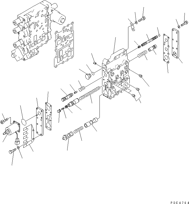 Wheel Loaders Komatsu / WA450-3A S/N 53001-UP(wa450-5r) / TRANSMISSION CONTROL VALVE (UPPER VALVE) (FOR EMERGENCY STEERING)(#54001-)(150270 : F4350-61A0B)