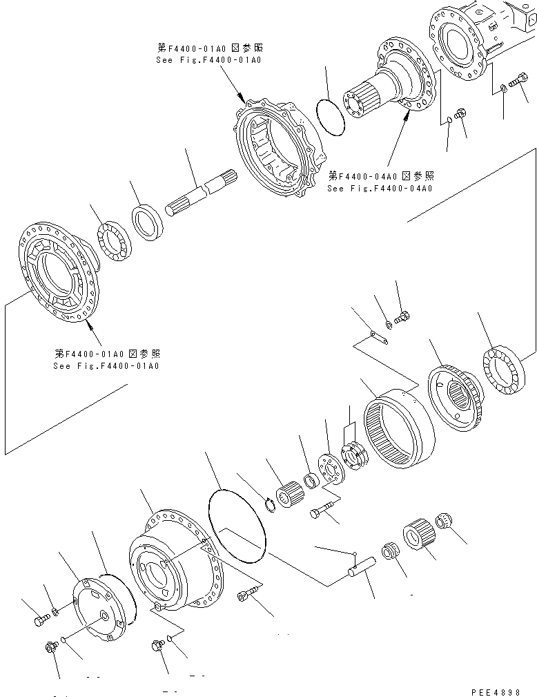 Wheel Loaders Komatsu / WA450-3A S/N 53001-UP(wa450-5r) / FRONT AXLE (FRONT FINAL DRIVE)(150410 : F4400-02A0)