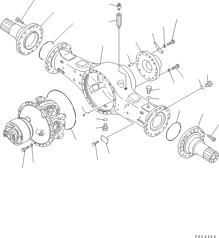 Wheel Loaders Komatsu / WA450-3A S/N 53001-UP(wa450-5r) / REAR AXLE (REAR AXLE HOUSING)(150550 : F4500-04A0)