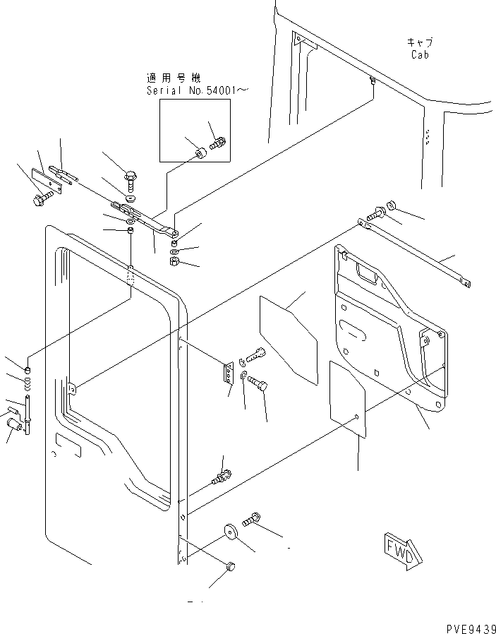 Wheel Loaders Komatsu / WA450-3A S/N 53001-UP(wa450-5r) / ROPS CAB (DOOR RELATED PARTS¤ R.H.)(240230 : K0210-16A0)