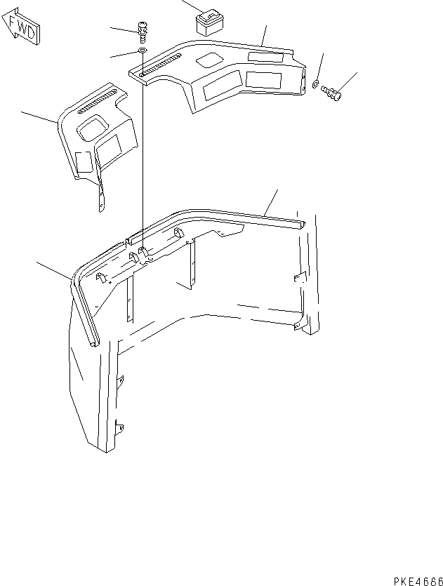 Wheel Loaders Komatsu / WA450-3A S/N 53001-UP(wa450-5r) / ROPS CAB (FRONT INTERIOR TRIM)(240250 : K0210-18A0)