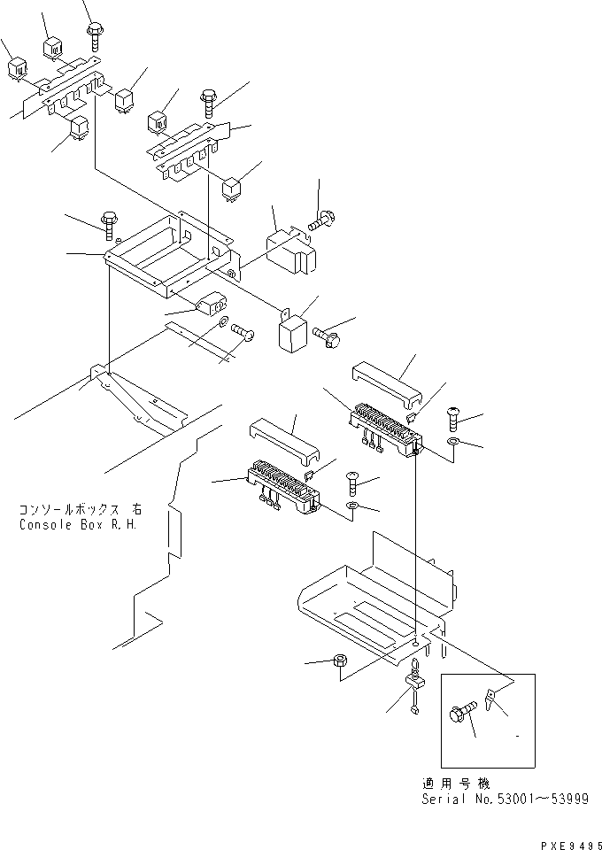 Wheel Loaders Komatsu / WA450-3A S/N 53001-UP(wa450-5r) / FLOOR HARNESS (RELAY AND FUSE)(240610 : K4210-03A0)