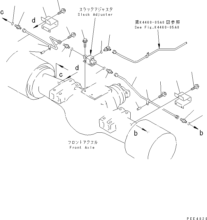 Wheel Loaders Komatsu / WA450-3A S/N 53001-UP(wa450-5r) / BRAKE PIPING (FRONT BRAKE LINE)(240800 : K4470-01A0)