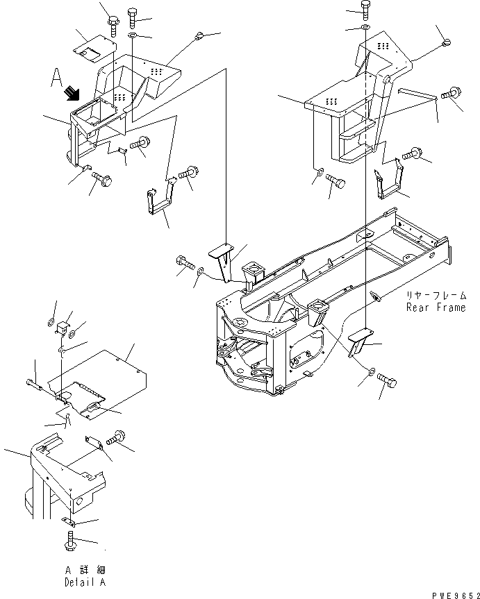 Wheel Loaders Komatsu / WA450-3A S/N 53001-UP(wa450-5r) / REAR FENDER AND LADDER (NENDO HAIGOU SPEC.)(#54001-)(270290 : M4310-01A2)