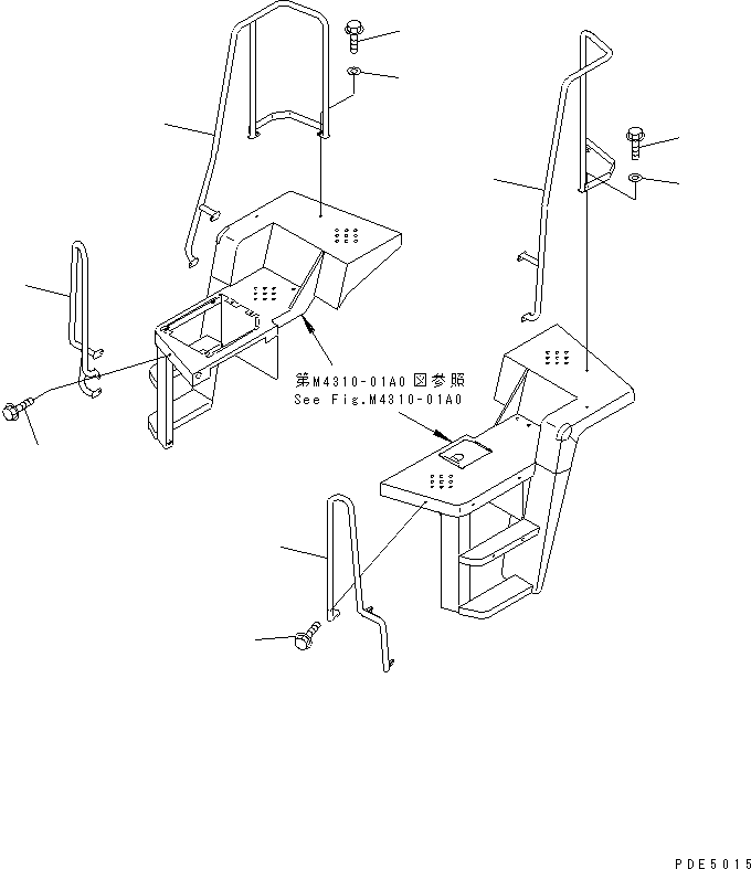 Wheel Loaders Komatsu / WA450-3A S/N 53001-UP(wa450-5r) / LADDER RAIL(270300 : M4320-01A0)