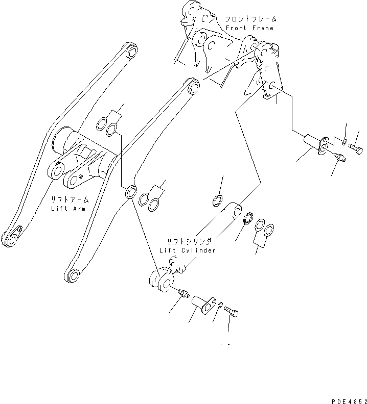 Wheel Loaders Komatsu / WA450-3A S/N 53001-UP(wa450-5r) / LIFT CYLINDER (MOUNTING PARTS)(330190 : T4140-02A0)