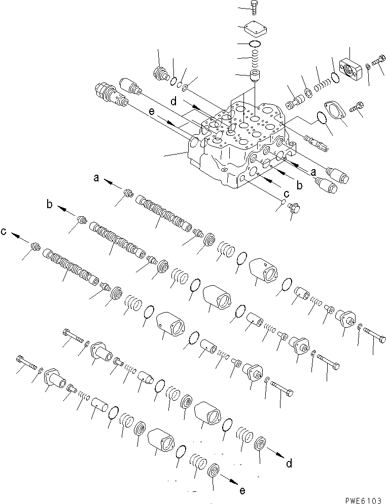 Wheel Loaders Komatsu / WA450-3A S/N 53001-UP(wa450-5r) / 3-SPOOL CONTROL VALVE (1/3)(420230 : Y1661-01A0)