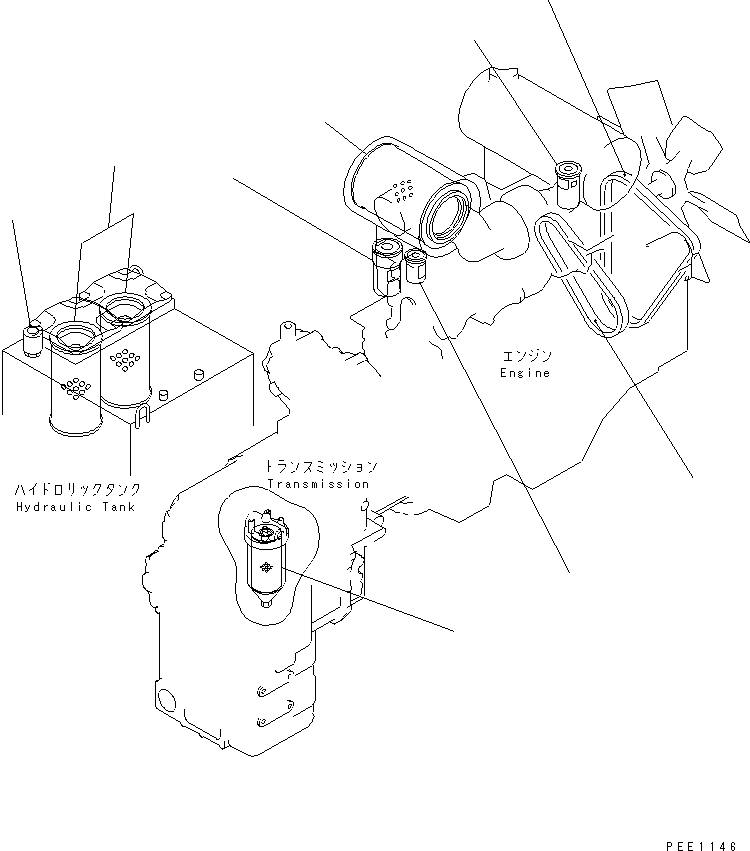 Wheel Loaders Komatsu / WA450-3A S/N 53001-UP(wa450-5r) / ELEMENT AND V-BELT (1/2) (ENGINE¤ TRANSMISSION¤ HYDRAULIC TANK)(450010 : Z0100-01A0)