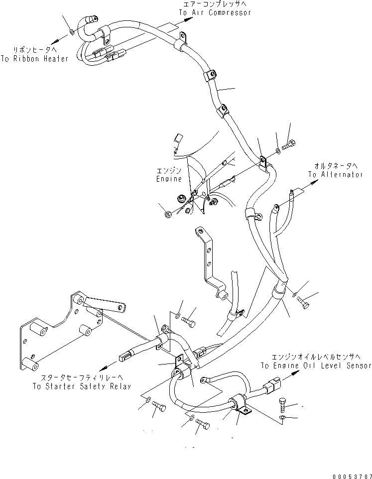Wheel Loaders Komatsu / WA450-6 S/N 66001-UP (ecot3, For North America)(wa450-6c) / ENGINE RELATED PARTS (WIRING HARNESS) (1/2)(030020 : B0110-01A0)