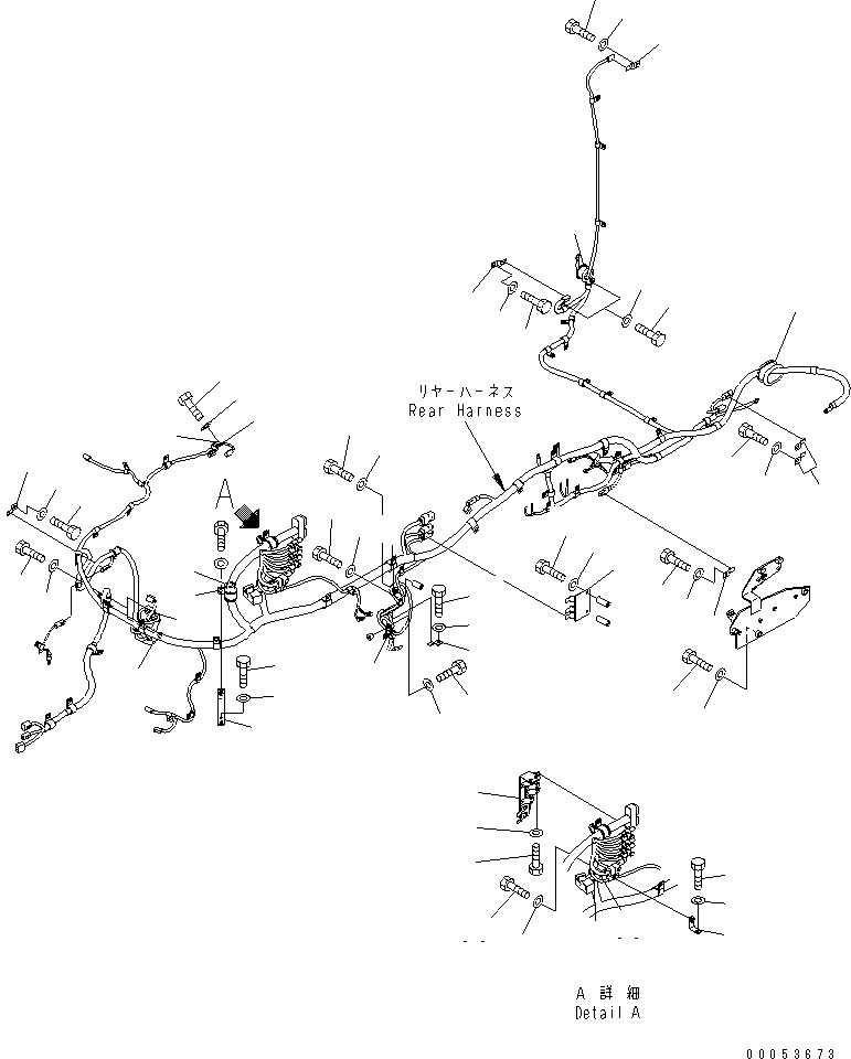Wheel Loaders Komatsu / WA450-6 S/N 66001-UP (ecot3, For North America)(wa450-6c) / REAR HARNESS (MOUNTING PARTS 2/2)(120130 : E0202-02A0)