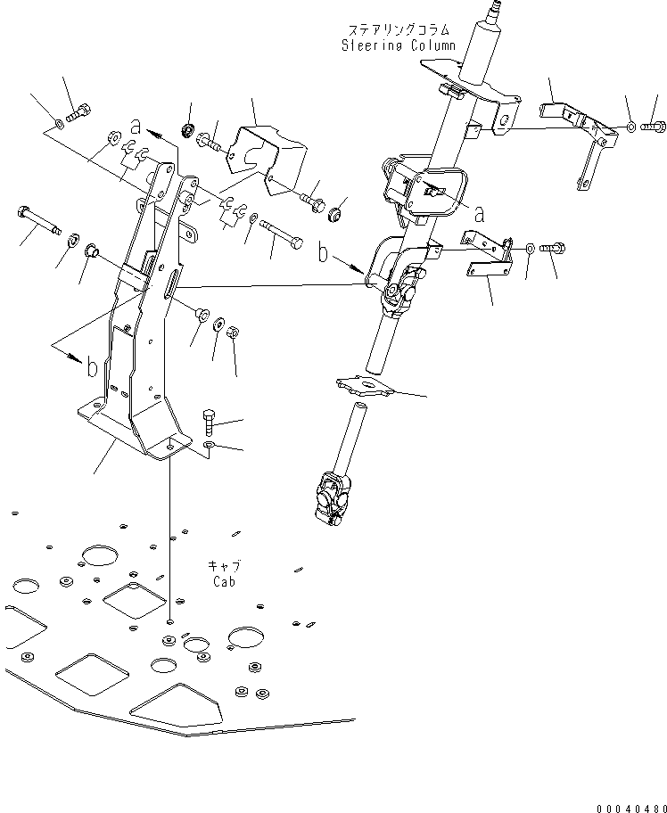 Wheel Loaders Komatsu / WA450-6 S/N 66001-UP (ecot3, For North America)(wa450-6c) / ROPS CAB (COLUMN AND ORBITROL) (MOUNTING PARTS)(240460 : K0210-28A0)