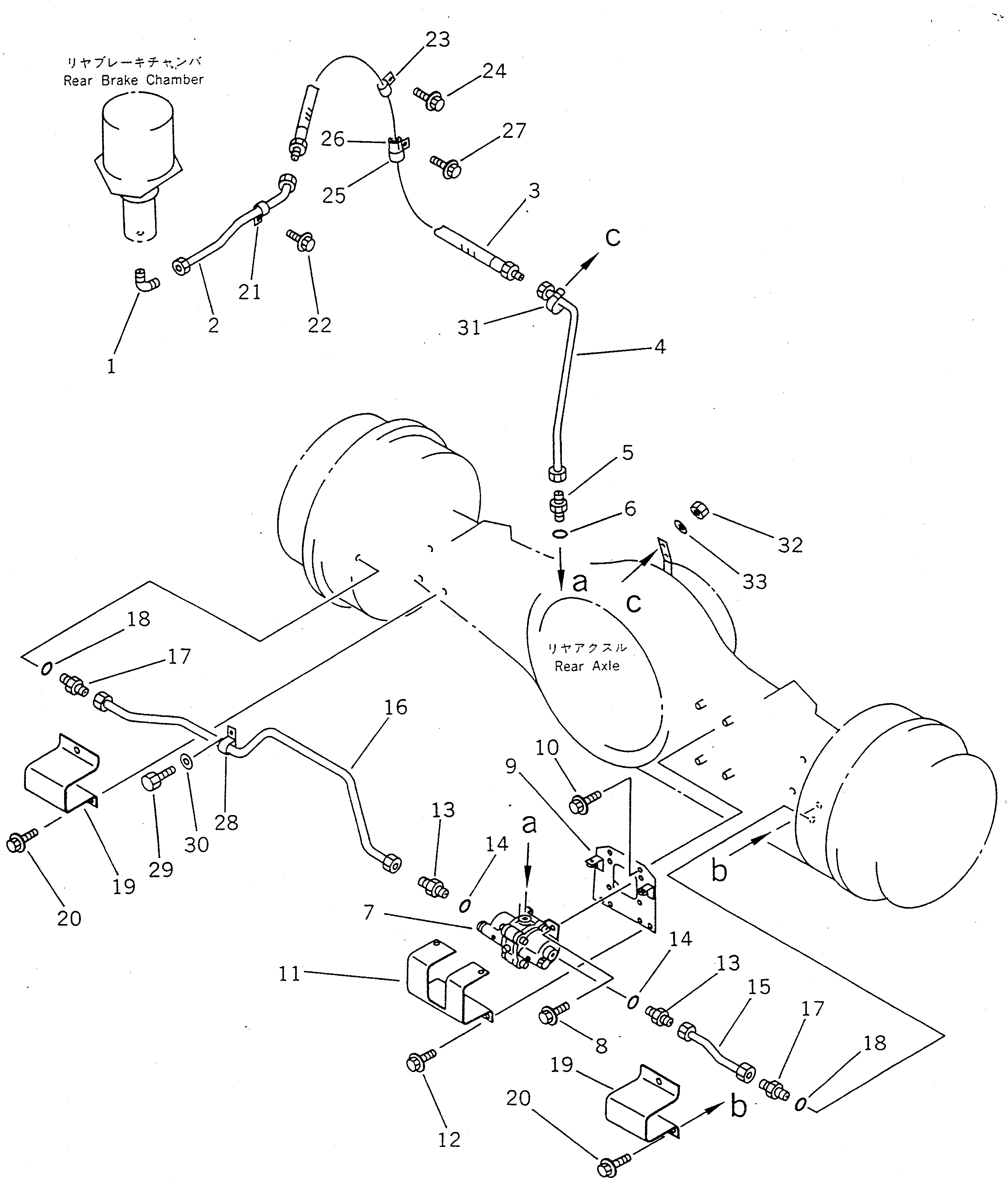 Wheel Loaders Komatsu / WA470-1 S/N 10001-UP(wa470-1c) / BRAKE OIL PIPING (REAR BRAKE)(#20001-)(090530 : 3721A)