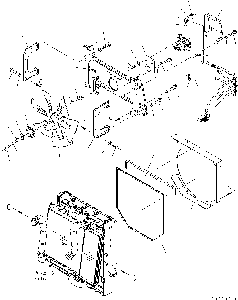 Wheel Loaders Komatsu / WA470-6 S/N 85001-90215 (ecot3, For EU)(wa470-6c) / RADIATOR (FAN MOTOR AND MOUNTING PARTS)(#85001-90000)(060050 : C0110-03A0)