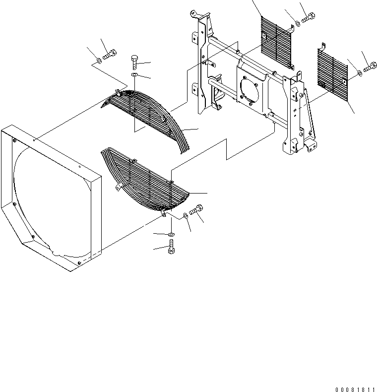 Wheel Loaders Komatsu / WA470-6 S/N 85001-90215 (ecot3, For EU)(wa470-6c) / RADIATOR (FAN GUARD)(#90001-)(060080 : C0110-04A0A)