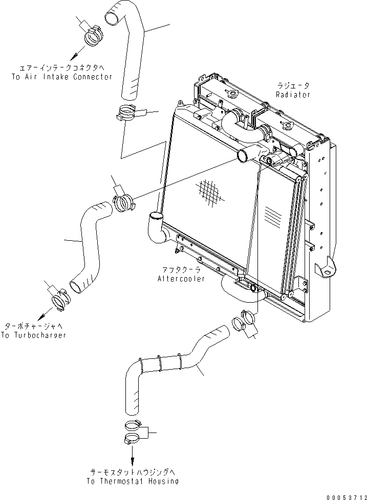 Wheel Loaders Komatsu / WA470-6 S/N 85001-90215 (ecot3, For EU)(wa470-6c) / RADIATOR (PIPING)(#85001-)(060170 : C0110-13A0)