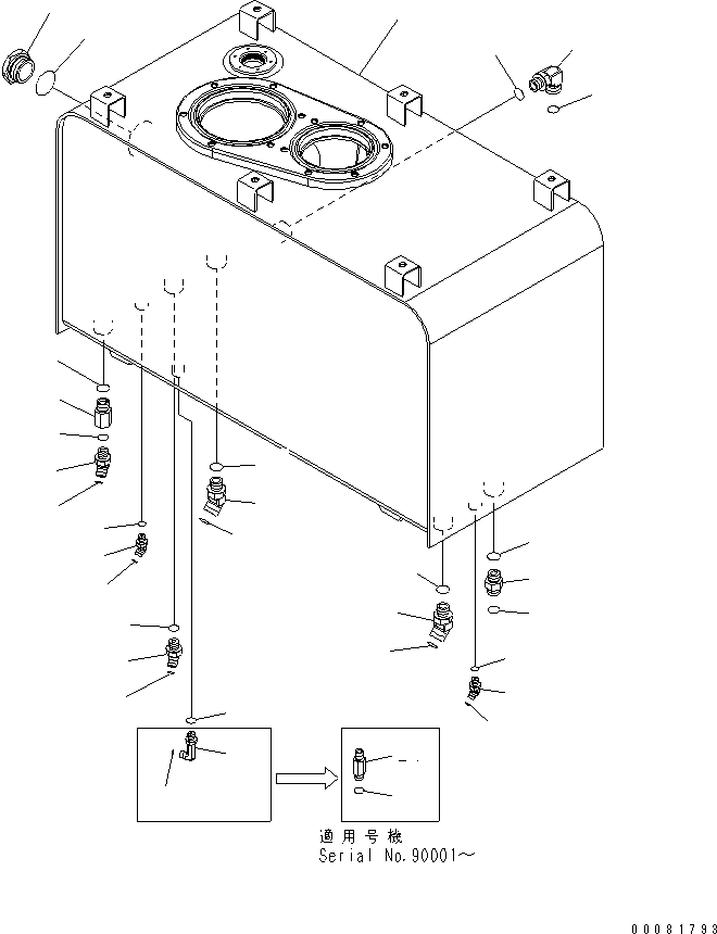 Wheel Loaders Komatsu / WA470-6 S/N 85001-90215 (ecot3, For EU)(wa470-6c) / HYDRAULIC TANK (FOR EMERGENCY STEERING)(#85001-)(180020 : H0110-01A1)