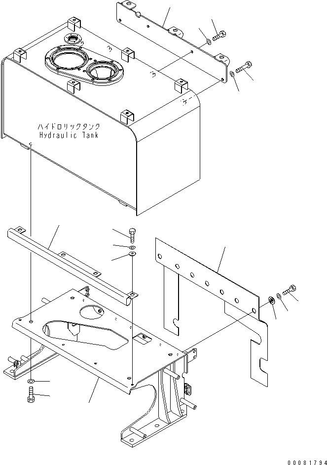 Wheel Loaders Komatsu / WA470-6 S/N 85001-90215 (ecot3, For EU)(wa470-6c) / HYDRAULIC TANK (BRACKET)(#90001-)(180050 : H0110-03A0A)