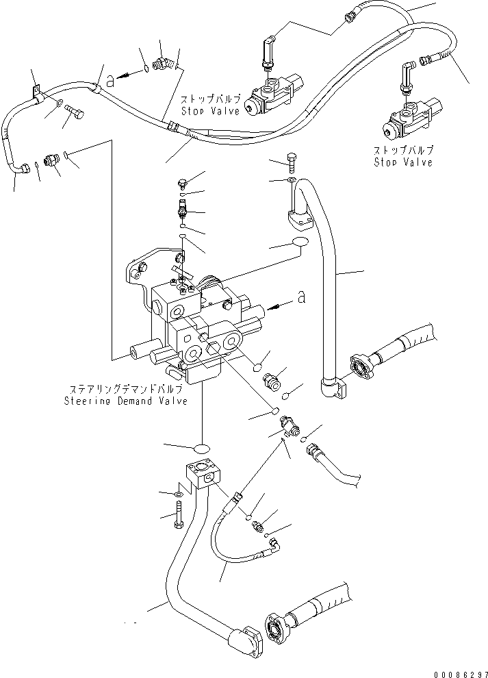 Wheel Loaders Komatsu / WA470-6 S/N 85001-90215 (ecot3, For EU)(wa470-6c) / STEERING DEMAND VALVE (STEERING PIPING) (FOR ORBITROL STEERING)(#85001-)(180190 : H0122-03A0)