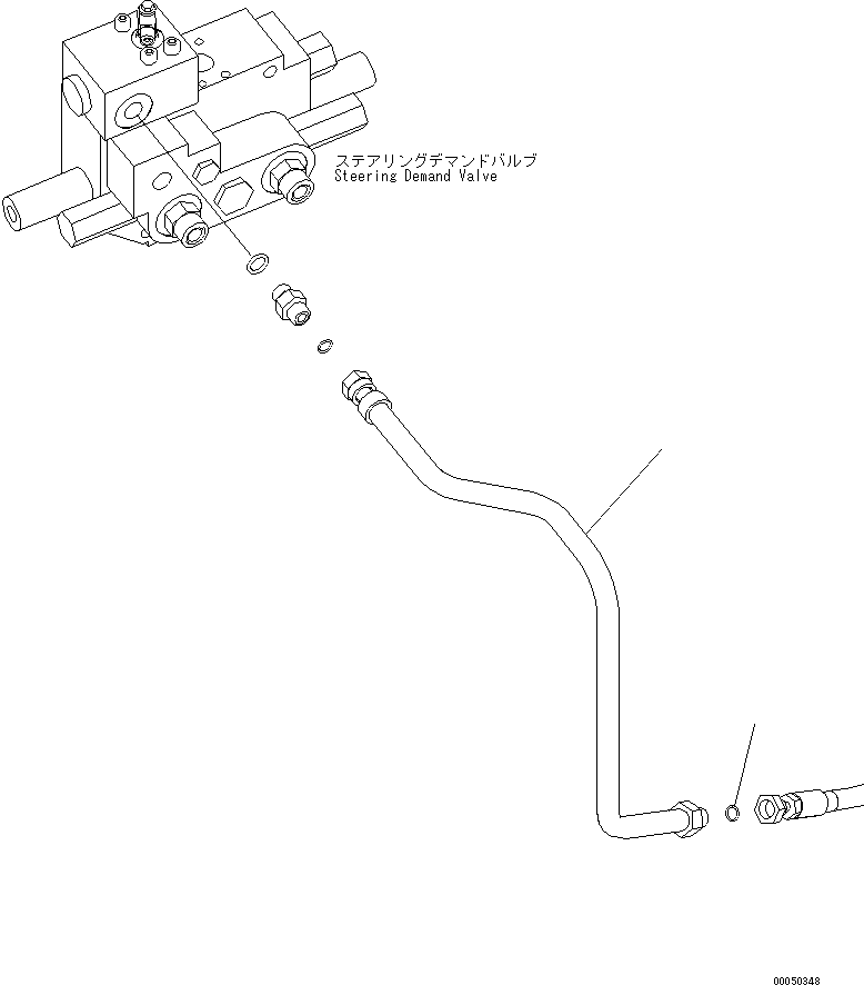 Wheel Loaders Komatsu / WA470-6 S/N 85001-90215 (ecot3, For EU)(wa470-6c) / STEERING DEMAND VALVE (STEERING DRAIN HOSE)(#85001-)(180200 : H0122-04A0)