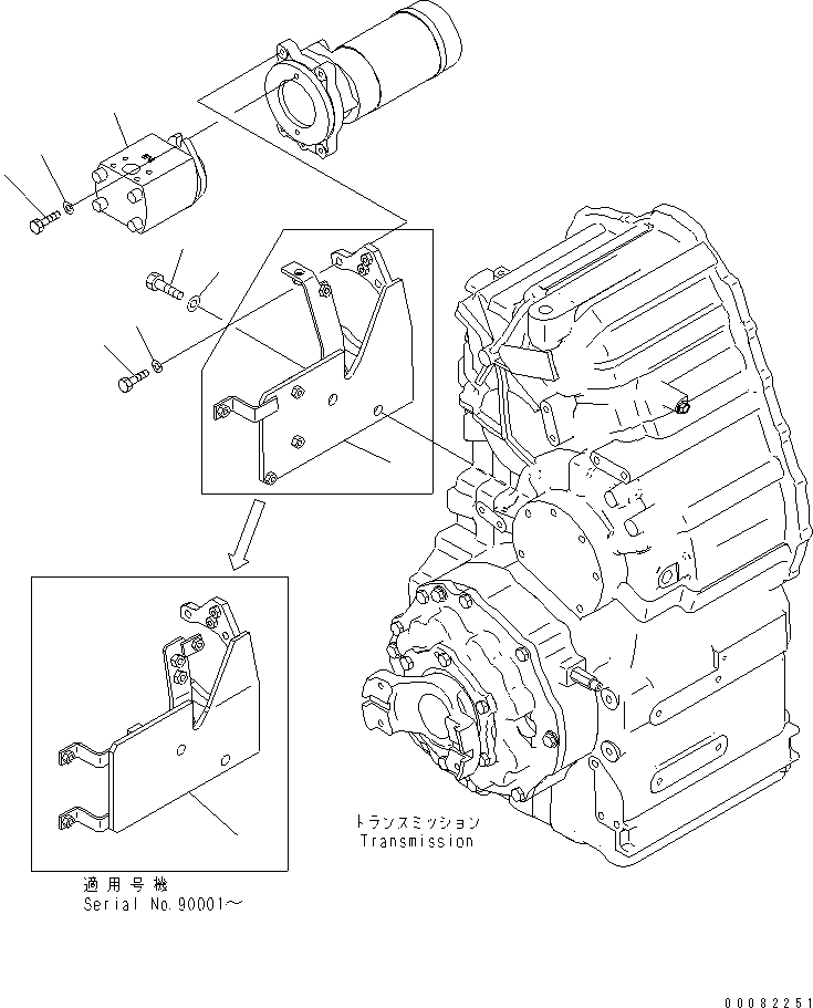 Wheel Loaders Komatsu / WA470-6 S/N 85001-90215 (ecot3, For EU)(wa470-6c) / HYDRAULIC PUMP (EMERGENCY STEERING LINE)(#85001-)(180340 : H0210-07A1)