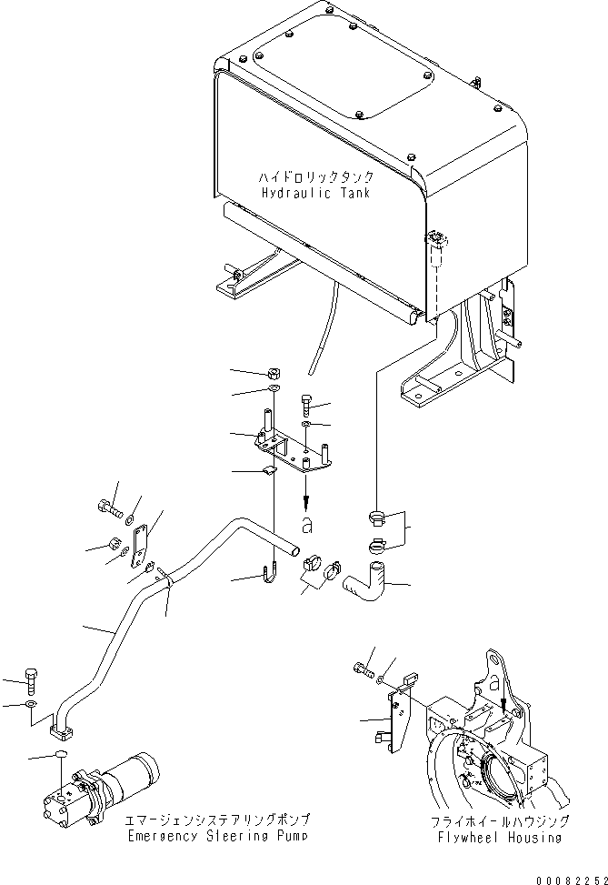 Wheel Loaders Komatsu / WA470-6 S/N 85001-90215 (ecot3, For EU)(wa470-6c) / HYDRAULIC PUMP (EMERGENCY SUCTION LINE)(#90001-)(180360 : H0210-08A1A)
