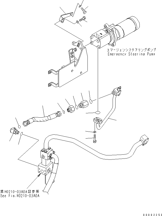 Wheel Loaders Komatsu / WA470-6 S/N 85001-90215 (ecot3, For EU)(wa470-6c) / HYDRAULIC PUMP (EMERGENCY PUMP OUT LINE)(#90001-)(180380 : H0210-09A1A)