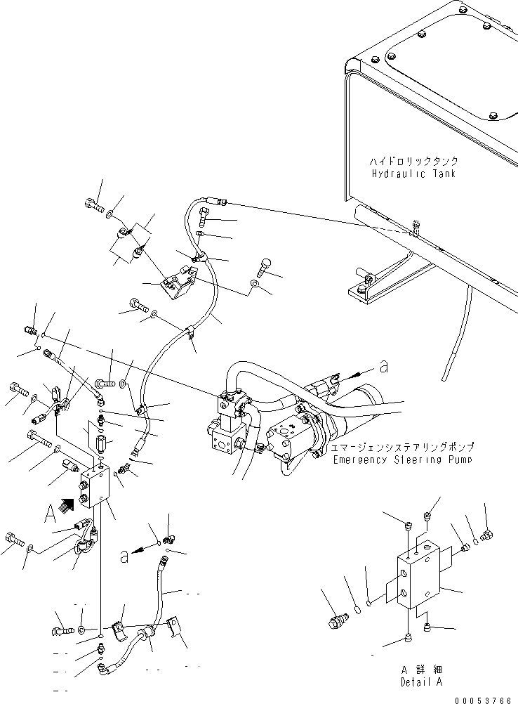 Wheel Loaders Komatsu / WA470-6 S/N 85001-90215 (ecot3, For EU)(wa470-6c) / HYDRAULIC PUMP (EMERGENCY VALVE LINE)(#85001-90000)(180390 : H0210-10A1)