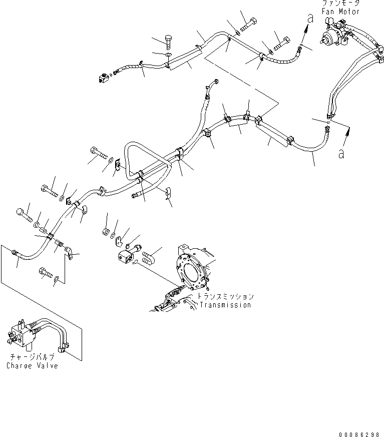 Wheel Loaders Komatsu / WA470-6 S/N 85001-90215 (ecot3, For EU)(wa470-6c) / FAN DRIVE PIPING(#90001-)(180490 : H2260-01A0A)