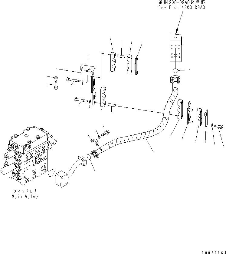 Wheel Loaders Komatsu / WA470-6 S/N 85001-90215 (ecot3, For EU)(wa470-6c) / HYDRAULIC PIPING (DRAIN LINE AND SWITCH PUMP TO CUT OFF VALVE LINE)(#85001-)(180510 : H4200-02A0)