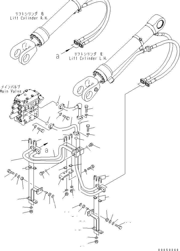 Wheel Loaders Komatsu / WA470-6 S/N 85001-90215 (ecot3, For EU)(wa470-6c) / HYDRAULIC PIPING (LIFT CYLINDER LINE)(#85001-)(180570 : H4200-06A0)