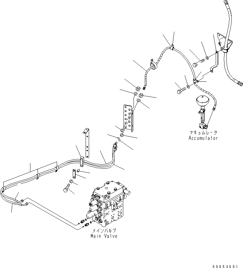 Wheel Loaders Komatsu / WA470-6 S/N 85001-90215 (ecot3, For EU)(wa470-6c) / HYDRAULIC PIPING (DRAIN AND PILOT VALVE LINE)(#85001-90000)(180600 : H4200-08A0)