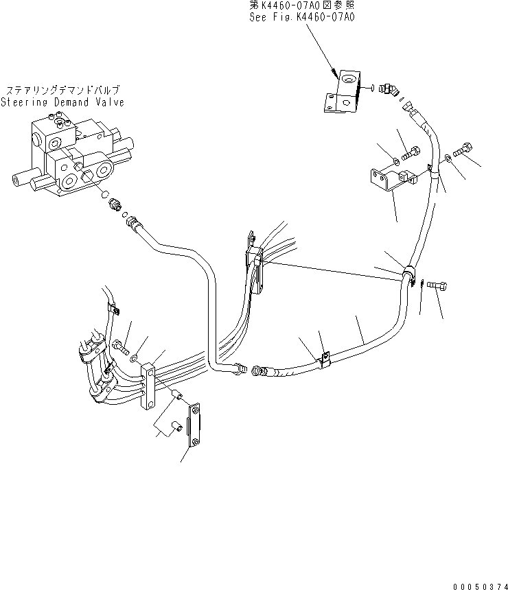Wheel Loaders Komatsu / WA470-6 S/N 85001-90215 (ecot3, For EU)(wa470-6c) / HYDRAULIC PIPING (STEERING DRAIN LINE)(#85001-)(180670 : H4200-12A0)
