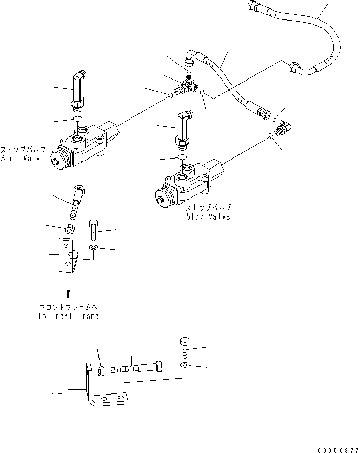 Wheel Loaders Komatsu / WA470-6 S/N 85001-90215 (ecot3, For EU)(wa470-6c) / STEERING LINE (STOP VALVE MOUNTING 1/2)(#85001-)(180730 : H4410-03A0)