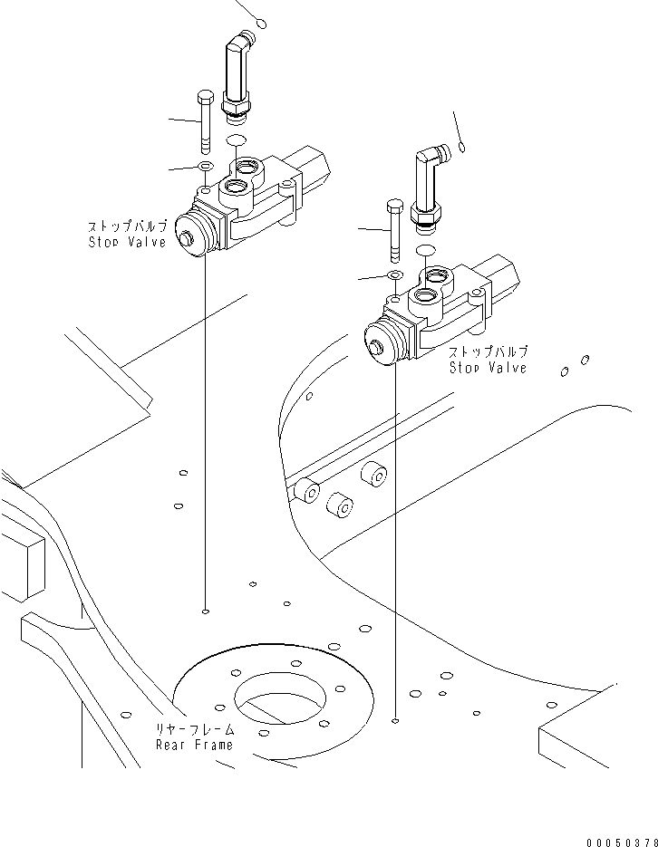 Wheel Loaders Komatsu / WA470-6 S/N 85001-90215 (ecot3, For EU)(wa470-6c) / STEERING LINE (STOP VALVE MOUNTING 2/2)(#85001-)(180750 : H4410-05A0)