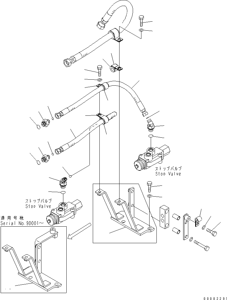 Wheel Loaders Komatsu / WA470-6 S/N 85001-90215 (ecot3, For EU)(wa470-6c) / STEERING LINE (ORBITROL PIPING)(#85001-)(180770 : H4410-07A0)