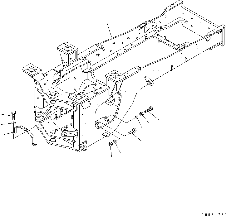 Wheel Loaders Komatsu / WA470-6 S/N 85001-90215 (ecot3, For EU)(wa470-6c) / REAR FRAME (FOR AUTO GREASE)(#85001-90000)(210080 : J4120-01A3)