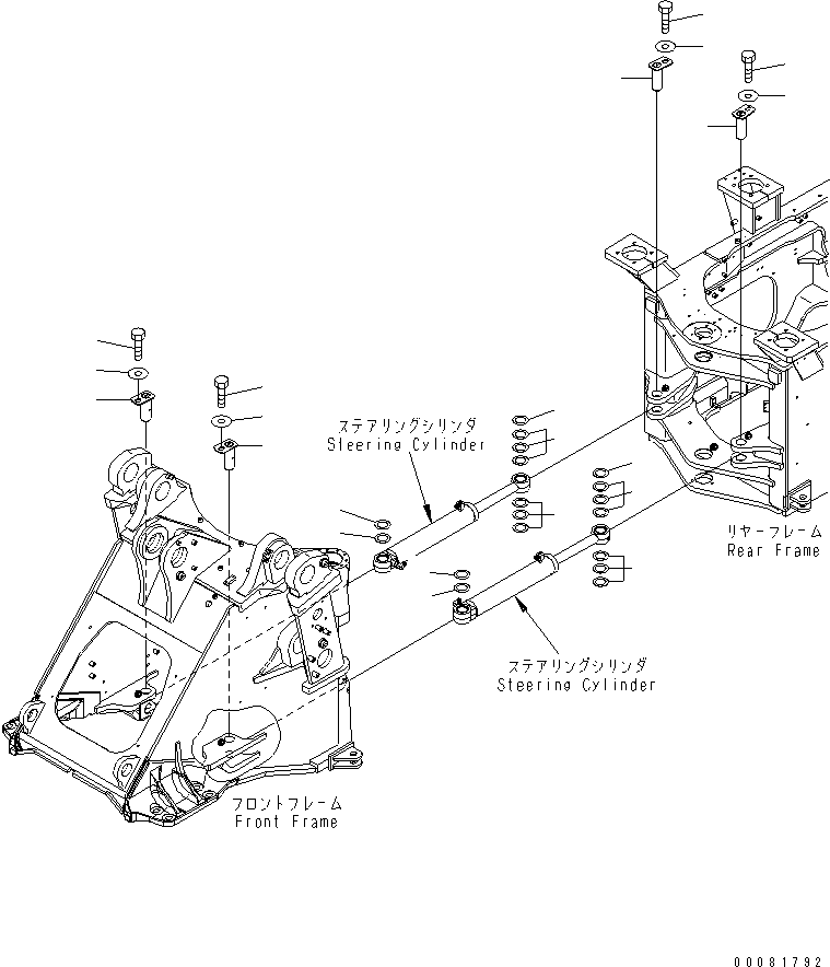 Wheel Loaders Komatsu / WA470-6 S/N 85001-90215 (ecot3, For EU)(wa470-6c) / STEERING CYLINDER (PIN) (FOR AUTO GREASE)(#85001-)(210130 : J4140-02A1)