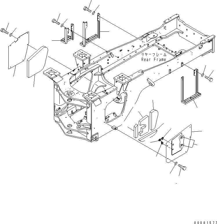 Wheel Loaders Komatsu / WA470-6 S/N 85001-90215 (ecot3, For EU)(wa470-6c) / BAR LOCK AND COVER (SIDE COVER)(#90001-)(210170 : J4190-02A0A)