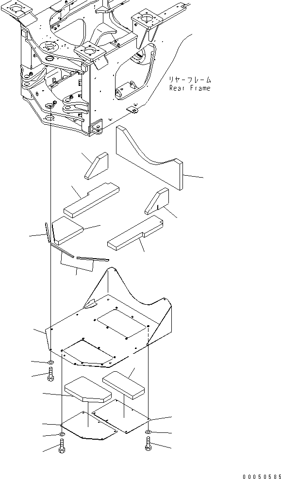 Wheel Loaders Komatsu / WA470-6 S/N 85001-90215 (ecot3, For EU)(wa470-6c) / BAR LOCK AND COVER (TRANSMISSION UNDER COVER) (EU NOISE REDUCTION ARRANGEMENT 2)(#85001-90000)(210220 : J4190-04A0)