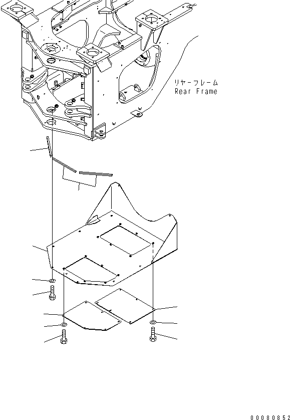 Wheel Loaders Komatsu / WA470-6 S/N 85001-90215 (ecot3, For EU)(wa470-6c) / BAR LOCK AND COVER (TRANSMISSION UNDER COVER)(#85001-90000)(210240 : J4190-04A5)